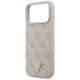 6. Etui Guess Leather 4G Triangle Strass MagSafe na iPhone 17 Pro Max / 18 Pro Max - różowe