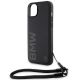 5. Etui BMW Signature Leather Wordmark Cord na iPhone 15 Plus / 14 Plus - czarne