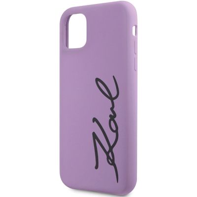 6. Etui Karl Lagerfeld Silicone Signature na iPhone 11 / Xr - purpurowe