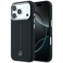 Etui Mercedes Leather Semi Wrap Iconic Line MagSafe na iPhone 17 Pro - czarne