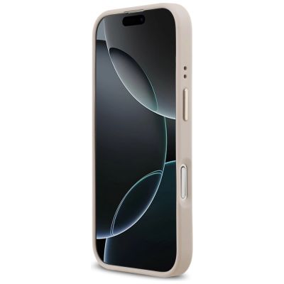 5. Etui Guess Grained Strass Logo MagSafe na iPhone 17 - różowe