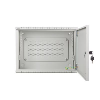 11. Szafa instalacyjna Lanberg rack wisząca 19" 4U+3U 540x200 niskoprofilowa szara (złożona)