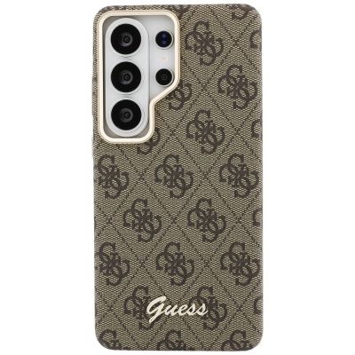 3. Etui Guess 4G Script MagSafe na Samsung Galaxy S26 Ultra - brązowe