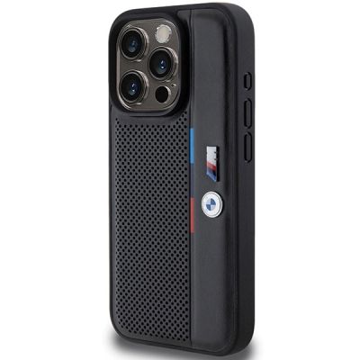 2. Etui BMW Perforated Tricolor Line na iPhone 15 Pro - czarne