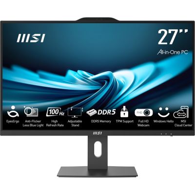 15. MSI AIO PRO AP272P 14M-867XEU i5-14400 27" IPS LED FHD Non-Touch Anti-Glare 16GB SSD512GB M.2 AX211 WiFi 6E NoOS Black