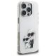 4. Etui Karl Lagerfeld IML Aquarelle Karl & Choupette & Logo na iPhone 16 Pro - białe