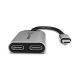 3. Alogic Adapter USB-C -> 2x USB-C St/2xBu 10cm Space grey