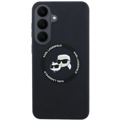 3. Etui Karl Lagerfeld Silicone Karl&Choupette Heads MagSafe na Samsung Galaxy S26 FE - czarne