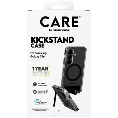 7. Etui CARE by PanzerGlass Urban Explorer Transparent w. Black Qi na Samsung Galaxy S26 - przezroczyste