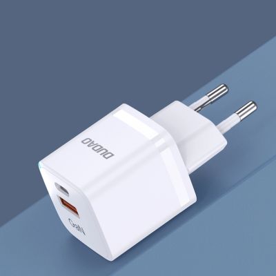 6. Ładowarka sieciowa GaN 33W PPS USB C/USB Dudao A13Pro - biała