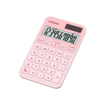 2. CASIO Kalkulator SL-310YC-LP Zasilanie bateryjno-słoneczne, Kolor Różowy.