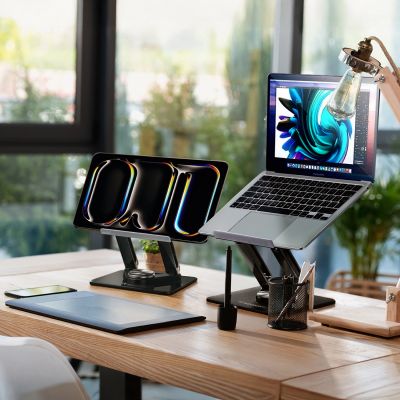 18. Podstawka pod laptopa, tablet Wozinsky WRS-CPY84SB 360 aluminiowa + Gratis! podstawka do smartfona - czarna