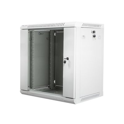 7. Szafa rack Lanberg WF01-6412-10S (12U; 635mm / 600mm / 450 mm; wisząca; Szklane; 19''; kolor szary)