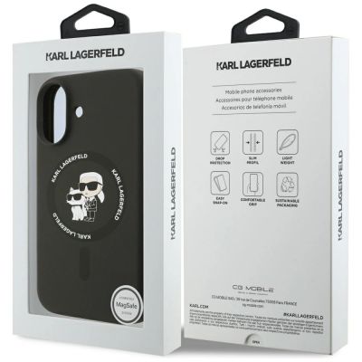 8. Etui Karl Lagerfeld Silicone Karl&Choupette Ring MagSafe na iPhone 17 - czarne