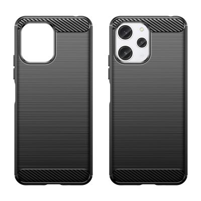 2. Elastyczne etui wzór karbon do Xiaomi Redmi 12 Carbon Case - czarne