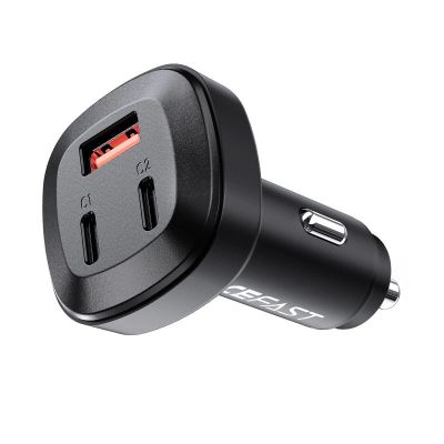 3. Acefast ładowarka samochodowa 66W 2x USB Typ C / USB, PPS, Power Delivery, Quick Charge 4.0, AFC, FCP, SCP czarny (B3 black)