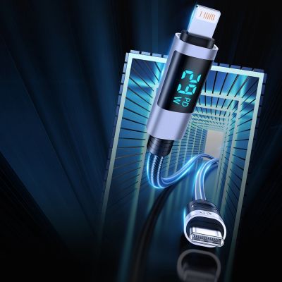 5. Kabel Orico LDC2L USB-C do Lightning PD 29 W z wyświetlaczem LED 480 Mb/s 1.5 m - czarny