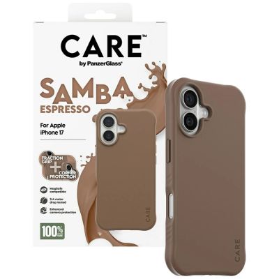 4. Etui CARE by PanzerGlass Fashionable Samba MagSafe na iPhone 17 - brązowe