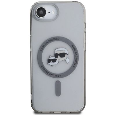 3. Etui Karl Lagerfeld IML Metal Karl & Choupette Heads MagSafe na iPhone 16e - czarne
