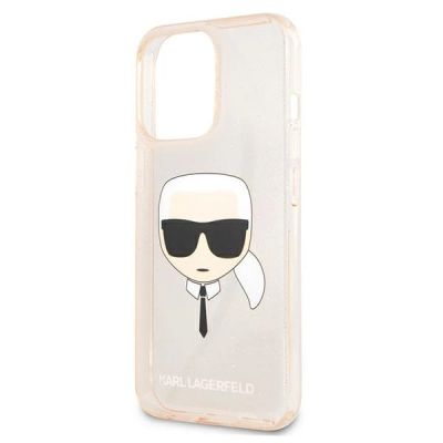 6. Etui Karl Lagerfeld Glitter Karl`s Head na iPhone 13 Pro Max - złote
