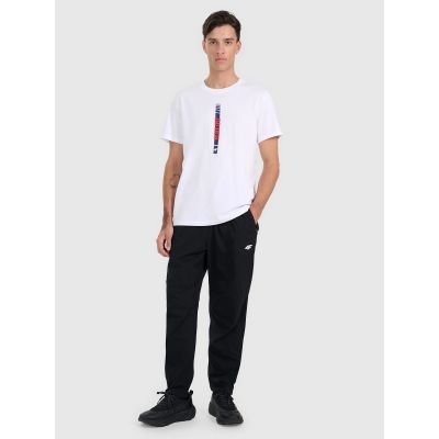 2. T-shirt regular z nadrukiem męski 4F 4FRAW25TTSHM3225-10S