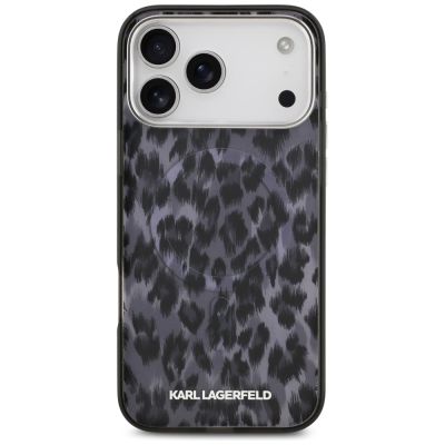 3. Etui Karl Lagerfeld IML Leopard Pattern MagSafe na iPhone 17 Pro Max - czarne