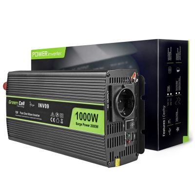 6. GREEN CELL PRZETWORNICA INV09 12V-230V 1000W/2000W CZYSTA SINUSOIDA