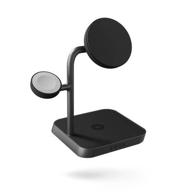 7. Zens Aluminium Series 3 w 1 Magnetyczna bezprzewodowa ładowarka biurowa Pro 3+ Zegarek z zasilaczem