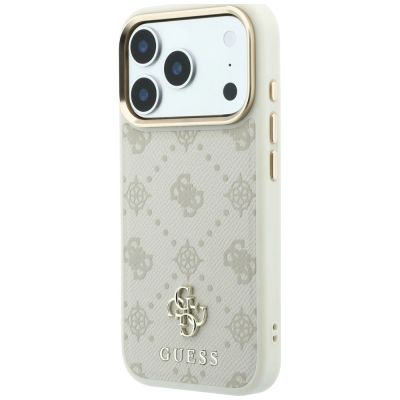 2. Etui Guess Peony 4G Small Logo MagSafe na iPhone 17 Pro / 18 Pro - beżowe