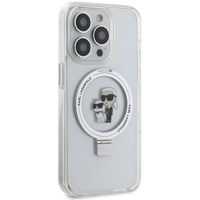 4. Etui Karl Lagerfeld Ring Stand Karl&Choupettte MagSafe na iPhone 13 Pro / 13 - białe