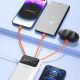2. Dudao pojemny powerbank z 4 wbudowanymi kablami 20000mAh USB Typ C + micro USB + Lightning + USB-A (wejście) - biały (Dudao K6Pro+)