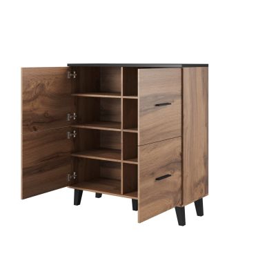 2. Komoda LOTTA 110 4D wotan + czarny mat