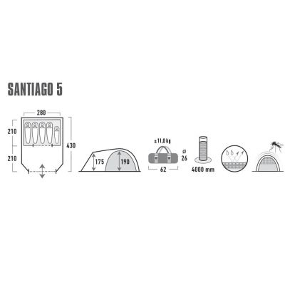 7. Namiot High Peak Santiago 5.0 11802