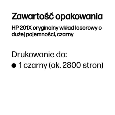 17. HP 201X oryginalny wkład laserowy o dużej pojemności, czarny