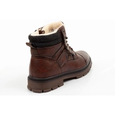 4. Wrangler buty męskie Gillen skórzane brązowe trzewiki ocieplane