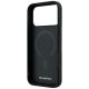 7. Etui Mercedes Leather Crossed Lines MagSafe na iPhone 17 Pro Max / 18 Pro Max - czarne