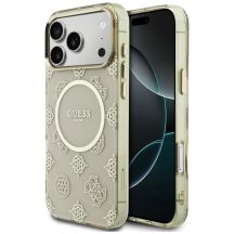 Etui Guess IML Peony Dot MagSafe na iPhone 17 Pro Max - beżowe