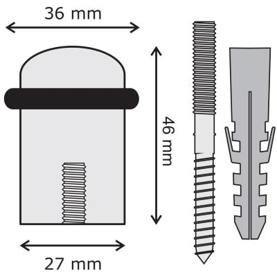 5. ODBÓJ DRZWIOWY 27/46 MM STAL NIERDZEWNA  KOWALSKI