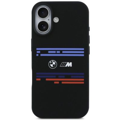 3. Etui BMW M Silicon Horizontal Line MagSafe na iPhone 17 - czarne