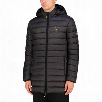 10. Kurtka męska Geographical Norway AMIGOMAP LONG HOOD DB BLACK MEN 233 BLACK (WZ5085H/GN-NOIR)