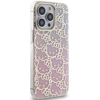4. Etui Hello Kitty IML Gradient Electrop Crowded Kitty Head na iPhone 13 Pro Max - różowe