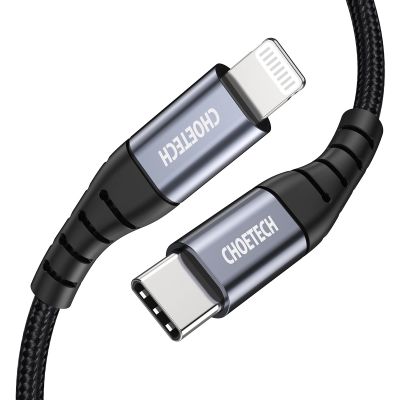 2. Kabel Choetech IP0039 USB-C / Lightning MFi 480Mb/s 3A 1.2m - czarny