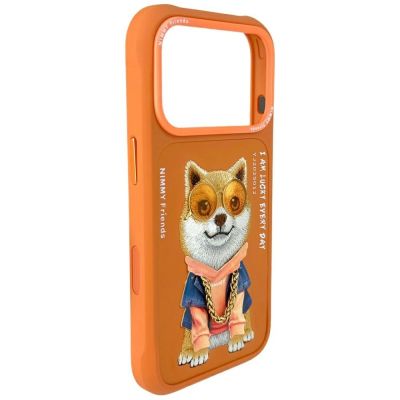 5. Etui Nimmy Glasses Cool Dog na iPhone 17 Pro Max - pomarańczowe