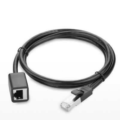 8. Kabel Ugreen NW112 11281 sieciowy Ethernet RJ45 (żeński) - RJ45 (męski) F/UTP Cat. 6 1 Gbps 2m - czarny