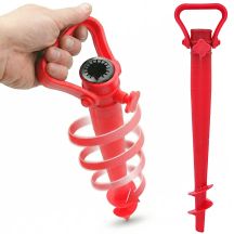 BAZA MOCOWANIE DO PARASOLA PLASTIKOWA WKRĘCANA 39CM CZERWONA