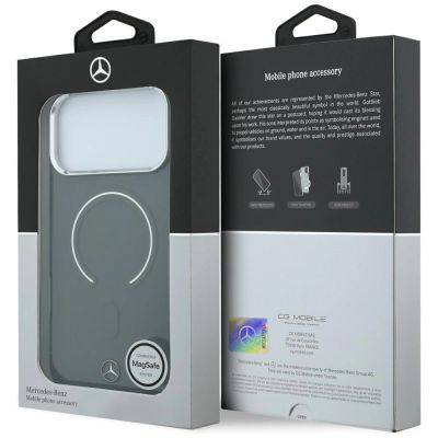 8. Etui Mercedes Double Layer Iconic Logo MagSafe na iPhone 18 Pro Max / 17 Pro Max - ciemnoszare