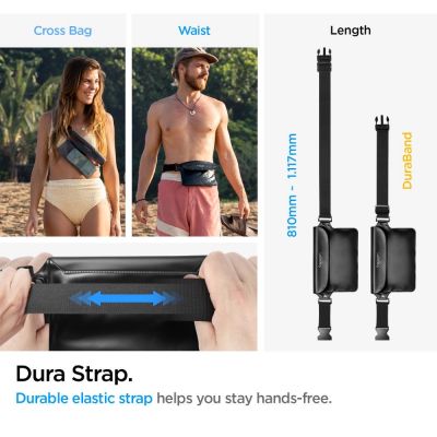5. Torba Spigen Aqua Shield A620 wodoodporna biodrowa IPX8 - czarna