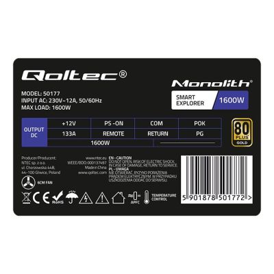 8. QOLTEC ZASILACZ PCI-E SMART 1600W
