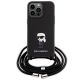 2. Etui Karl Lagerfeld Crossbody Saffiano Monogram Metal Pin Karl & Choupette na iPhone 15 Pro Max - czarne