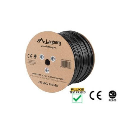 3. Kabel FTP Lanberg LCF5-30CU-0305-BK (F/UTP, RJ45 - F/UTP, RJ45 ; FTP; 305m; kat. 5e; kolor czarny)